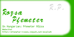rozsa pfemeter business card